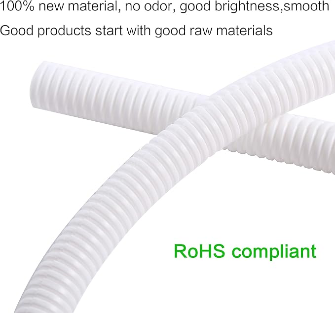 Alex Tech 25ft - 1/2 inch Split Wire Loom Tubing - White - Image 2