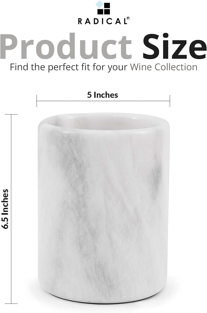 Radicaln Marble Wine Chiller 6.5" Inches White Handmade Insulated Cooler - Image 6