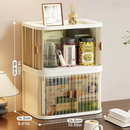 Desktop Storage Box Foldable and Assembly Free Sliding Door Design Ideal - Image 3