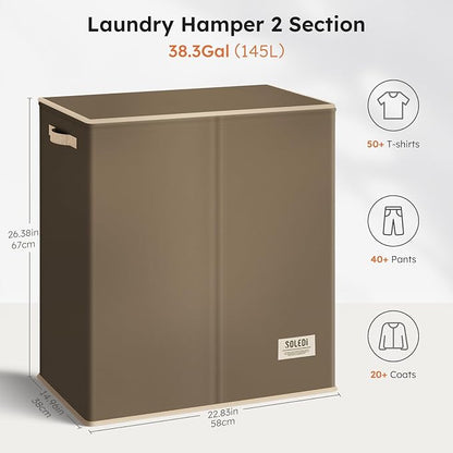 SOLEDI Large Double Laundry Hamper - Image 6