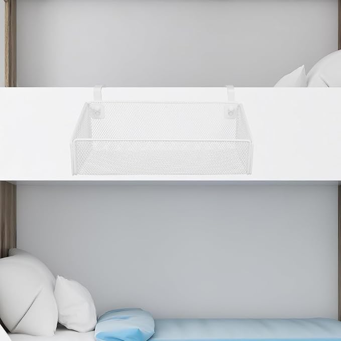 PRETYZOOM Bedside Caddy Hanging Storage Rack Bedside Metal Hanging Shelf - Image 8
