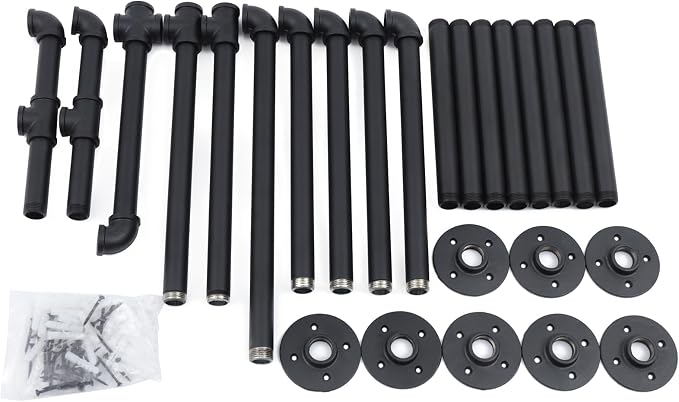 Industrial Pipe Clothes Rack Wall Mounted, 85.83 inches Heavy Duty Iron Pipe - Image 8