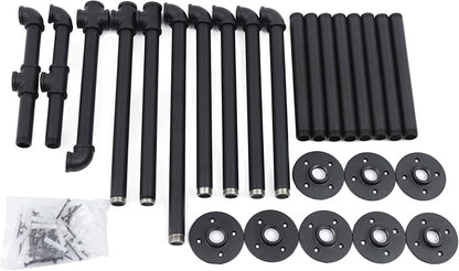 Industrial Pipe Clothes Rack Wall Mounted, 85.83 inches Heavy Duty Iron Pipe - Image 8