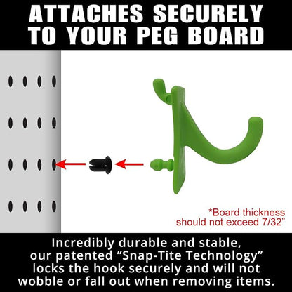 PegPro® J Hooks Kit for Standard “Wood Fiber” pegboard – Durable Plastic - Image 6