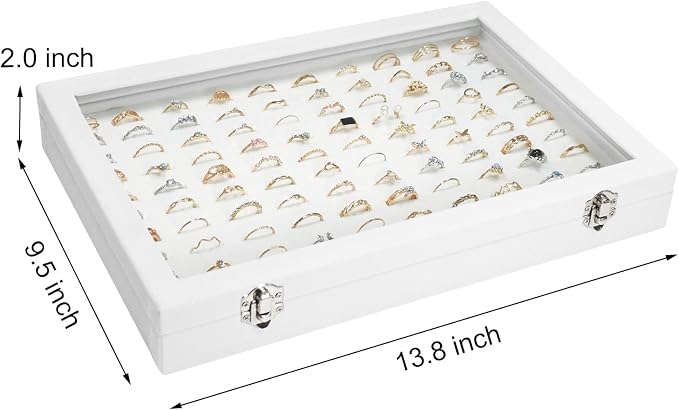 Velvet Ring Display Tray Organizer Box - Image 3