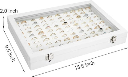Velvet Ring Display Tray Organizer Box - Image 3
