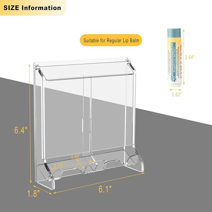 Beautyflier Clear Acrylic Lip Balm Dispenser, Organizer Holder - Image 3