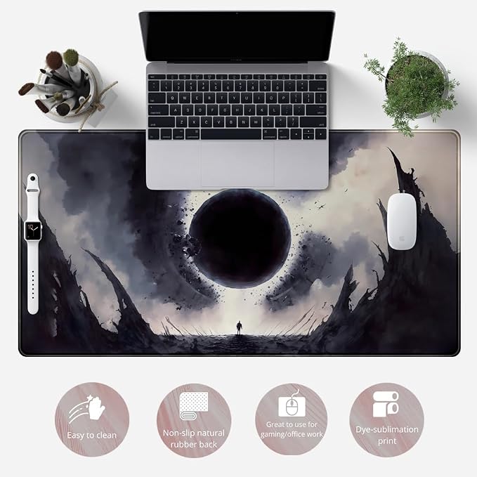 Black Moon Mousepad Gaming MTG Playmat Desk Mat Original Aesthetics Mouse Pad - Image 6