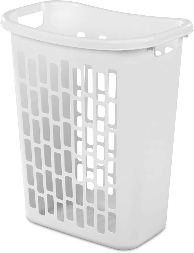 3-Pack of White Heavy-Duty Plastic Laundry Baskets. Large Capacity rectangular - Image 2