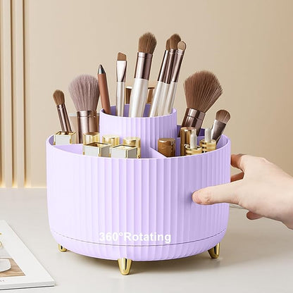 360 Degree Rotating Makeup Brush Holder Organizer Detachable Design 5 Slot Make by YZEASYPINK