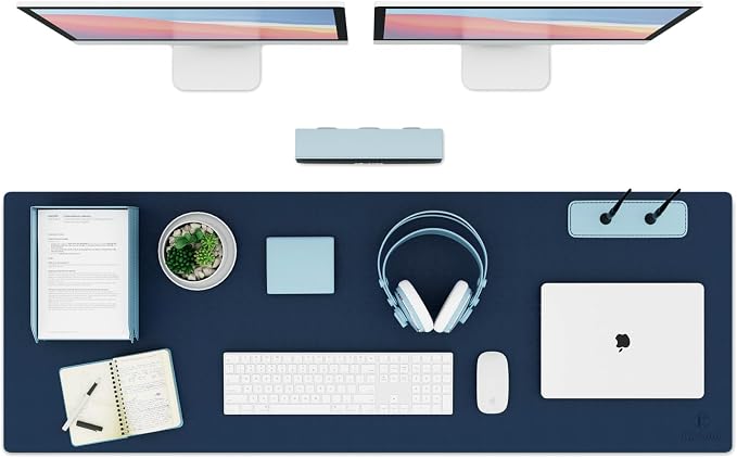 K KNODEL Large Office Leather Desk Mat, Mouse and Keyboard Pad, Computer and by K+KNODEL
