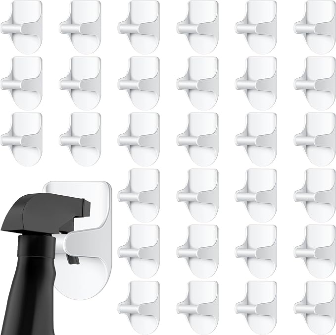 Taiyin 4 Pcs Wall Mount Spray Bottle Hooks Holder Spray Bottle Hanger Adhesive by Taiyin