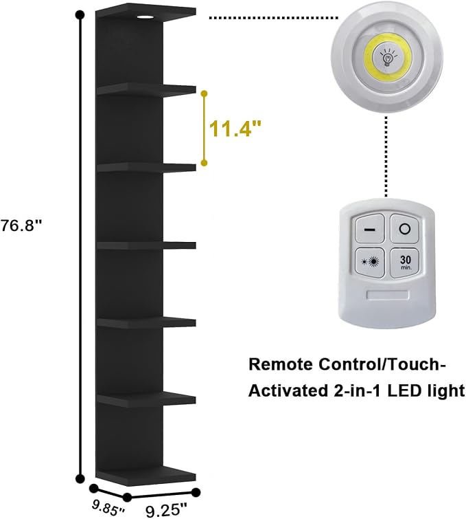 LitaEther Versatile 7 Tier Wall Shelf Unit, Display Floating Shelf - Image 3