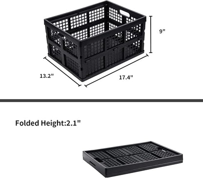 3-Pack Plastic Collapsible Storage Crates-30L, Foldable Plastic Crates - Image 3