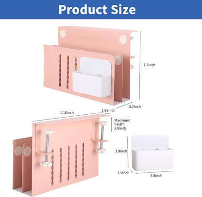 LUKETURE Desk Side Storage, 2 Tie Laptop Holder No Drill Clamp On Organizer | - Image 3