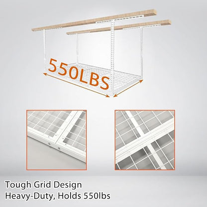 Kojem 3x6 Overhead Garage Storage Rack, 550LBS Weight Capacity - Image 4