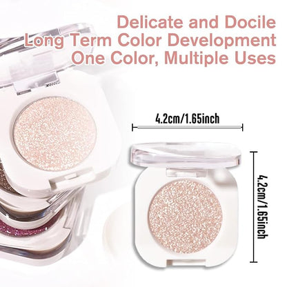 Pear White Single Glitter Eyeshadow Makeup, Neutral Powde Eye Shadow - Image 5