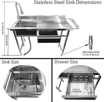 304 Stainless Steel Utility Sink - Image 3