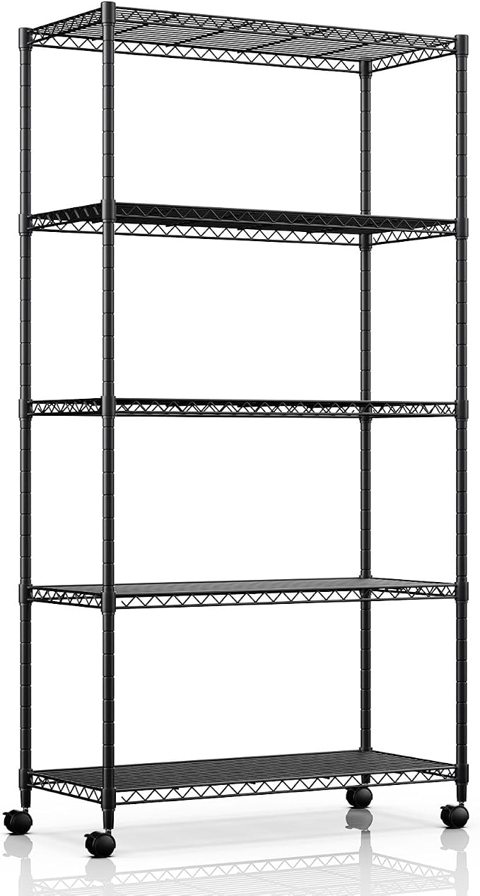 Simple Deluxe 5-Tier Heavy Duty Storage Shelving Unit, 1250 Lbs Loading Capacity by SimpleDeluxe