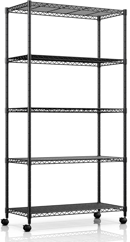 Simple Deluxe 5-Tier Heavy Duty Storage Shelving Unit, 1250 Lbs Loading Capacity by SimpleDeluxe
