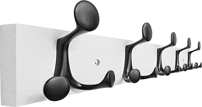 SKOLOO 24-Inch White Wood Coat Rack Wall Mount by SKOLOO