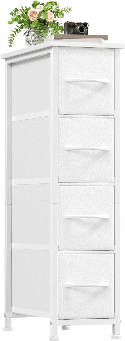 Somdot Narrow Dresser for Bedroom, 4 Drawer Storage Cabinet, Storage Organizer by Somdot