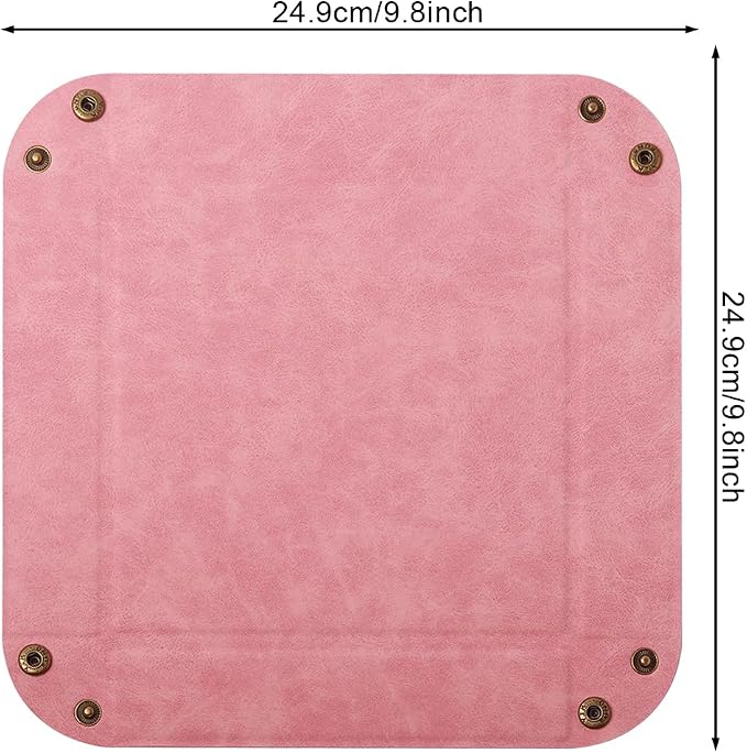 Valet Tray Desktop Storage Organizer – Premium PU Leather Catchall Bedside - Image 3