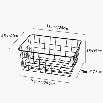Metal Wire Storage Basket with Handles - Image 2