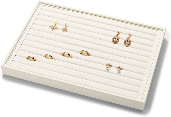 7-Slot Microfiber Ring & Earring Tray Organizer - Image 2