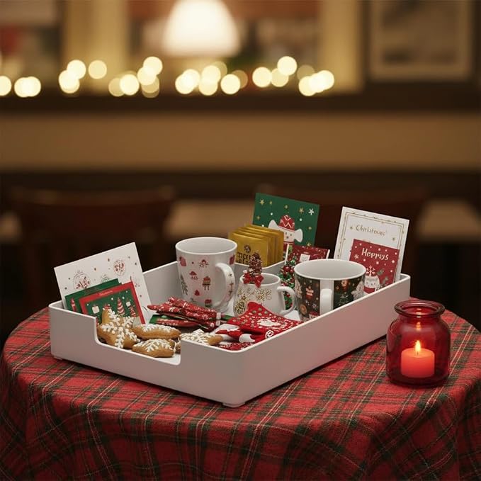 Desk Letter Tray, Office Desktop File Paper Holder, Anti-Skid Stacking Support - Image 4