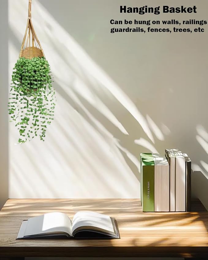 Hanging Orchid Planter Plant Pot: 4" Handmade Bamboo Flower Basket - Image 4