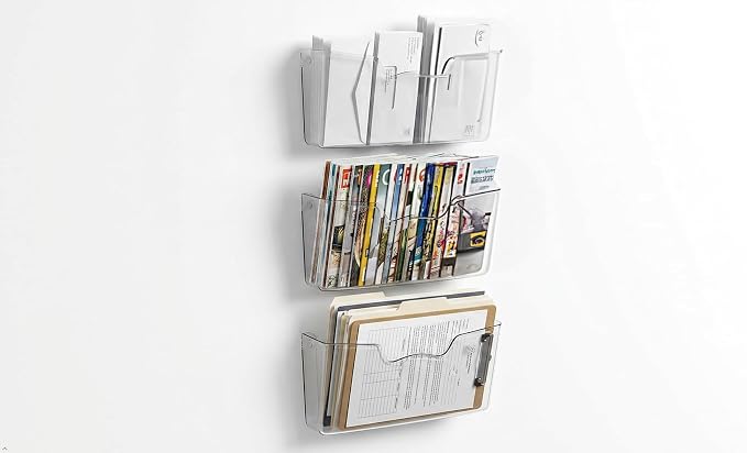 Simple Houseware Clear Wall Mount Single Pocket Hanging File Holder - Image 9