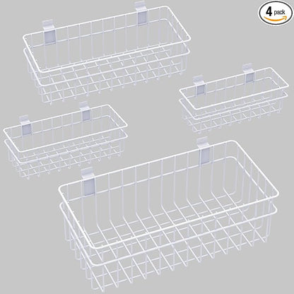 4 Pack Large Slatwall Baskets Set, Ventilated Metal Hanging Storage Slat Wall by Daanxw