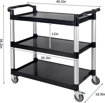 UNICOO® Heavy Duty 3-Tier Rolling Cart, Service Utility Cart on Wheels - Image 7