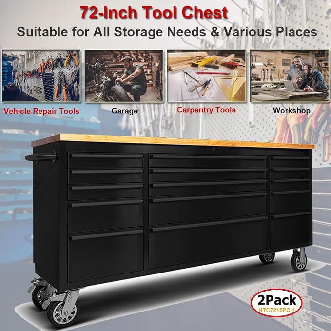 2 Pack - 72" Stainless Steel Rolling Tool Chest - Image 5