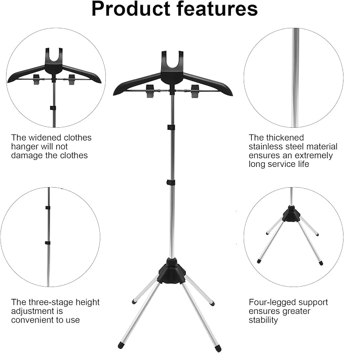 Adjustable Steamer Stand for Clothes, Portable Steamer Rack for Clothes - Image 4