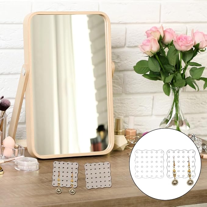 GOMAKERER 30 Pcs Clear Acrylic Earring Display Cards, 36 Holes Square Portable - Image 5