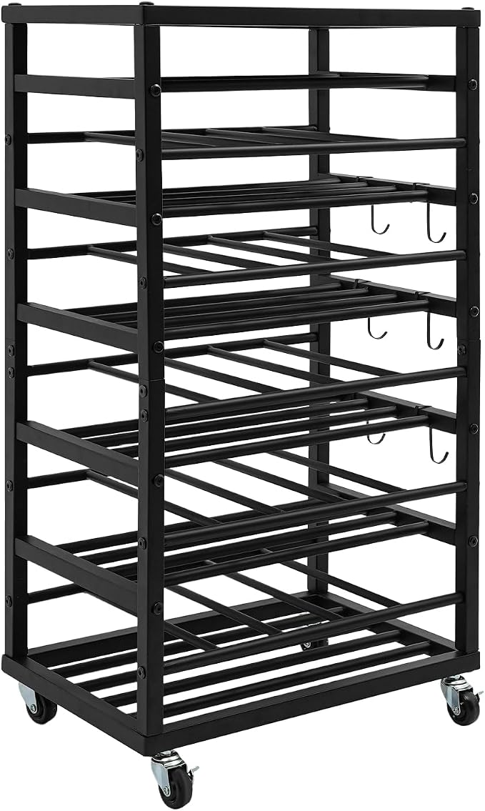 5-Tier Spray Paint Rack Organizer, Rolling Spray Bottle Holder - Image 7