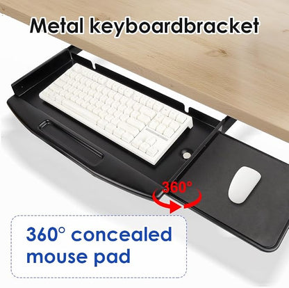 Under Desk Mounted Keyboard Tray Steel Slide - Image 2