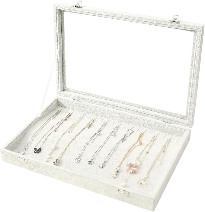 Coward 20 Hooks Necklace Organizer Jewelry Box by FocusOnJewelryDisplay15yrs