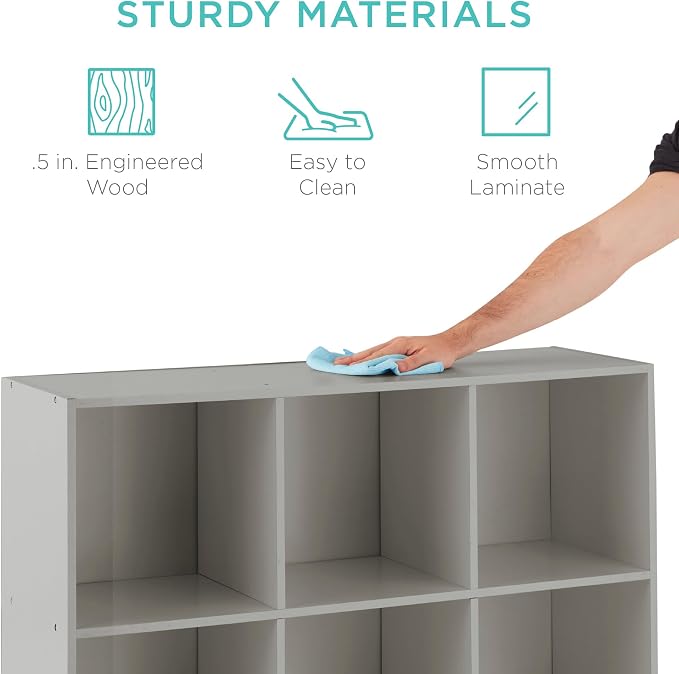Best Choice Products Kids Bookcase 9-Cube Storage Organizer, 11in Shelf Opening - Image 6