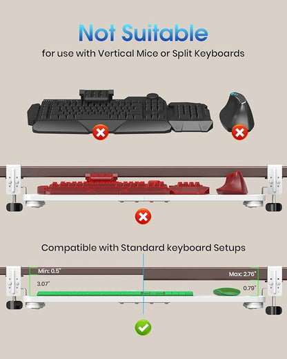 Large Keyboard Tray Under Desk, Pull Out Keyboard & Mouse Tray - Image 4