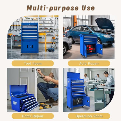 13-Drawer Double Doors Handle Rolling Tool Chest, 2 in 1 Detachable Rolling - Image 7