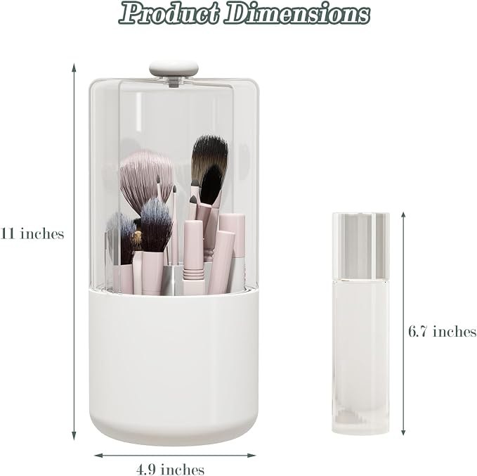Makeup Brush Holder with Dustproof Cover - Image 2