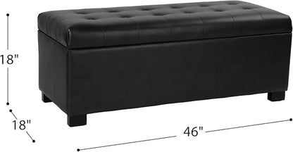 HomePop 46" Tufted Storage Bench - Image 3