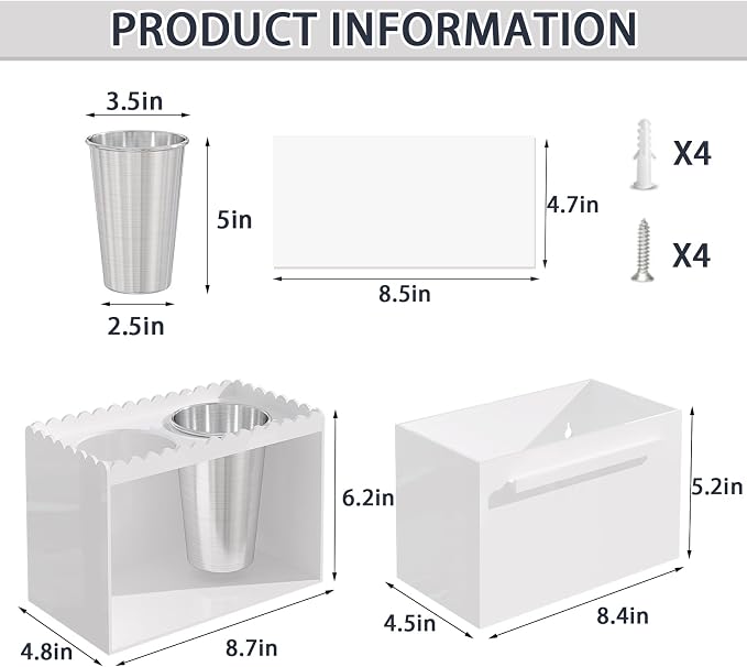 Hair Tool Organizer, Wall Mount Acrylic Hair Dryer Holder - Image 3