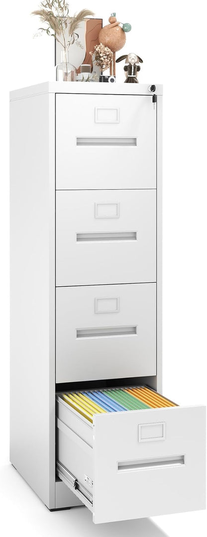 4 Drawer File Cabinet with Lock, Metal Vertical Filing Storage Cabinet by EKJOfficials