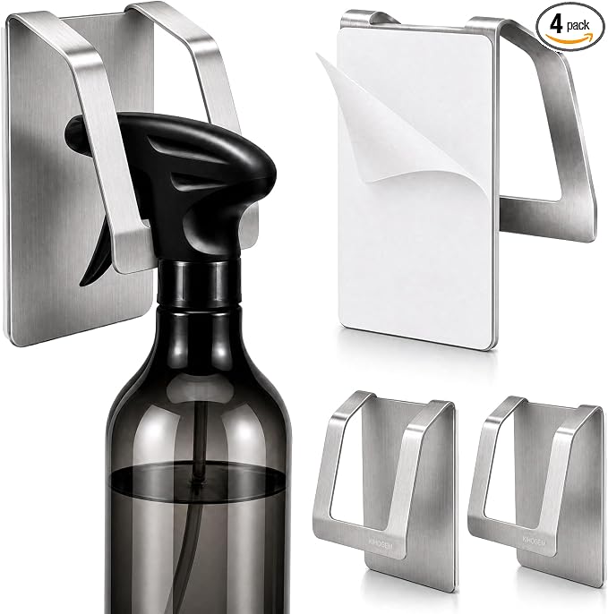 KIHOGEM Spray Bottle Hanger, Adhesive Spray Bottle Hook Stainless Steel Spray by KIHOGEM