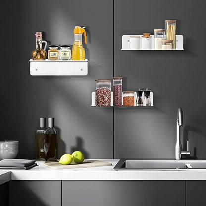 9 Inch Clear Acrylic Floating Shelf, No Drill Adhesive Wall Shelf Set of 2 - Image 7