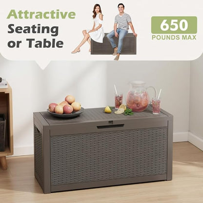 60 Gallon Outdoor Storage Deck Box Waterproof, Large Resin Storage Container - Image 6